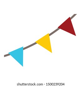 Festive flags icon. Flat illustration of festive flags vector icon for web design
