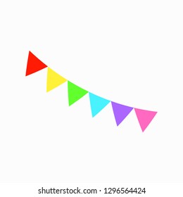 Festive flags. Multi-colored holiday flags. holiday element. Vector illustration. EPS