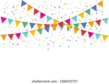 Festive flags vector design illustration isolated on white background