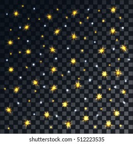 Festive flash background with bokeh and stars, vector illustration. New year flash