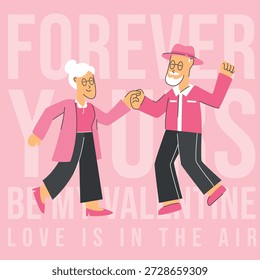 Una ilustración de diseño plano festivo que celebra el Día de San Valentín, simbolizando su felicidad y amor. tema creativo de amor y actividad de estilo de vida, Ilustración vectorial plana con colores sólidos.