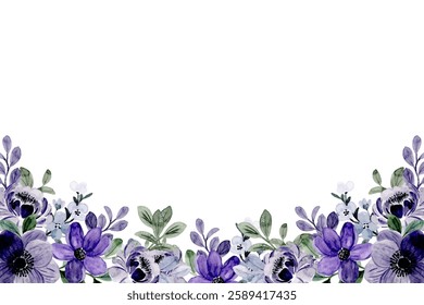 Festive floral frame with watercolor  flowers bouquet, mothers day watercolor floral design