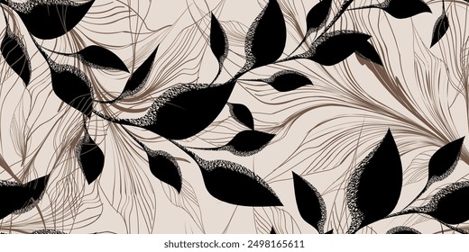 Festive floral seamless pattern. Abstract art repeatable background. Geometric graphic design. Vector illustration