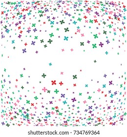 Festive flower confetti background. Twisted  vector texture for holidays, postcards, posters, websites, carnivals, birthday and children's parties. Cover mock-up. New year, Christmas theme