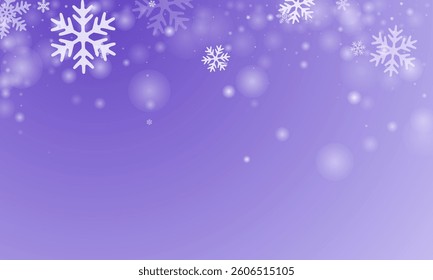 Festive flying snow flakes backdrop. Snowfall fleck freeze granules. Snowfall weather white purple composition. Filigree snowflakes february texture. Snow nature landscape.