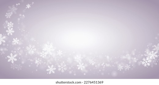 Festividad de los copos de nieve volando. Granulado de hielo de polvo en invierno. Papel pintado gris blanco con clima de nieve. Bokeh hace copos de nieve de año nuevo. Paisaje de huracanes de nieve.
