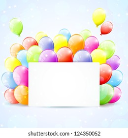 Festive frame with colorful balloons, Vector illustration.