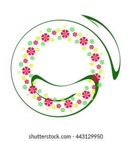 festive frame with flowers. Love