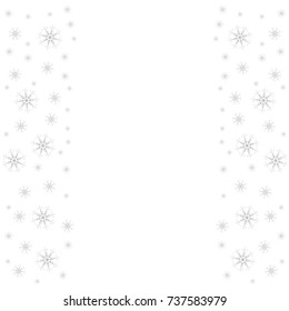 Festive frame with snowflakes on a white background. For posters, postcards, greeting for Christmas, new year. Vector illustration.
