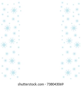 Festive frame with snowflakes on a white background. For posters, postcards, greeting for Christmas, new year. Vector illustration.