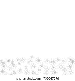 Festive frame with snowflakes on a white background. For posters, postcards, greeting for Christmas, new year. Vector illustration.