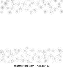 Festive frame with snowflakes on a white background. For posters, postcards, greeting for Christmas, new year. Vector illustration.