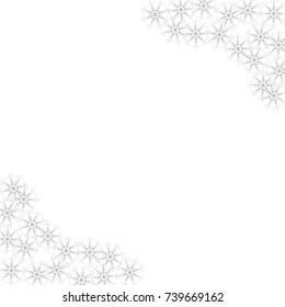Festive frame with snowflakes on a white background. For posters, postcards, greeting for Christmas, new year. Vector illustration.