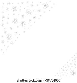 Festive frame with snowflakes on a white background. For posters, postcards, greeting for Christmas, new year. Vector illustration.