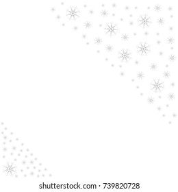 Festive frame with snowflakes on a white background. For posters, postcards, greeting for Christmas, new year. Vector illustration.