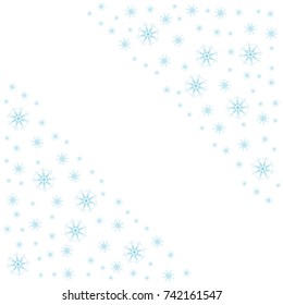 Festive frame with snowflakes on a white background. For posters, postcards, greeting for Christmas, new year. Vector illustration.