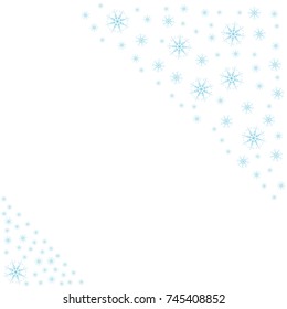 Festive frame with snowflakes on a white background. For posters, postcards, greeting for Christmas, new year. Vector illustration.