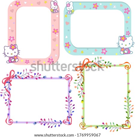 Festive frames for photos, albums, design magazines, for statuses, children's books, in large format on a white background, vector, isolated
