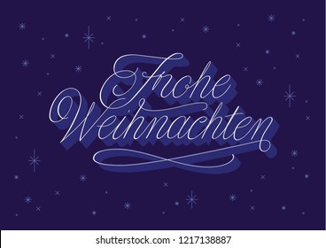 festive Frohe Weihnachten Calligaphy Merry Christmas in Germany 