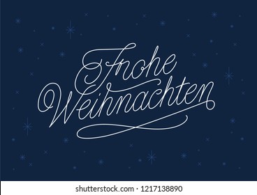 festive Frohe Weihnachten Calligaphy Merry Christmas in Germany 