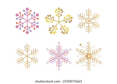 Festive Funky Snowflake Design Vectors for Personalized Gifts, Chic Funky Snow Flakes Patterns Vector for Holiday Branding, Custom Funky Snow Flakes Vector Patterns for Event Invitations