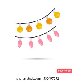 Festive garland color icon. Flat design for web and mobile