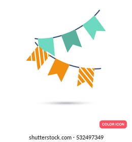 Festive garland color icon. Flat design for web and mobile