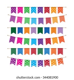 Festive garland of colored flags.