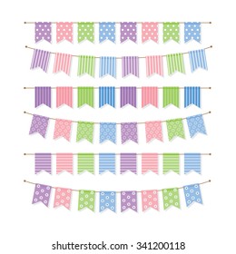 Festive garland with flags.