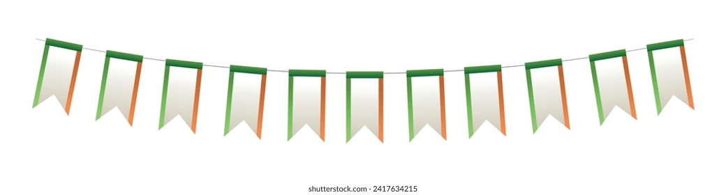 Festive garland on white background. St. Patrick's Day celebrati