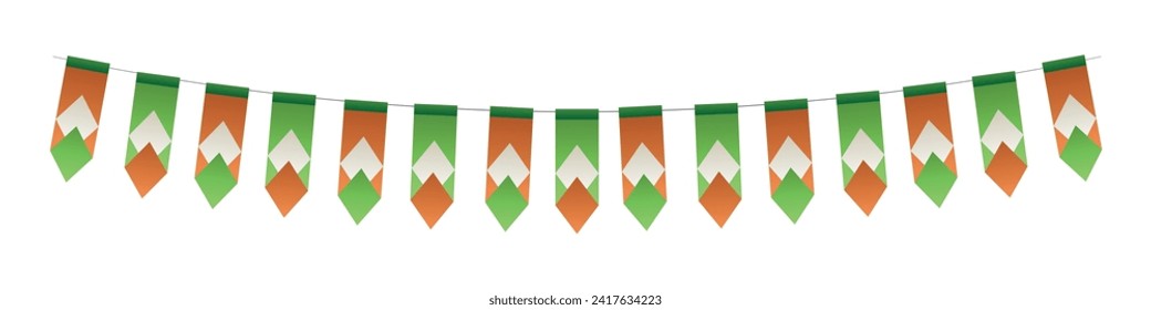Festive garland on white background. St. Patrick's Day celebrati