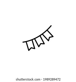 Festive garland simple thin line icon vector illustration