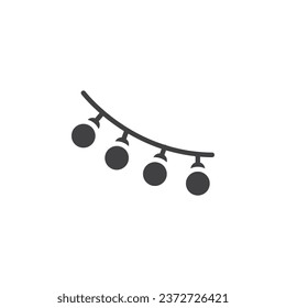 Festive garland vector icon. filled flat sign for mobile concept and web design. Christmas lights glyph icon. Symbol, logo illustration. Vector graphics