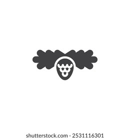 Icono festivo del Vector de la guirnalda. cartel plano lleno para el concepto móvil y el Diseño web. Icono de glifo de guirnalda de Navidad. Símbolo, ilustración del logotipo. Gráficos de Vector