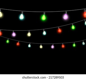 festive garlands of colored lights