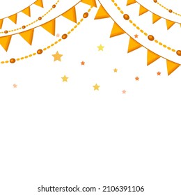 Festive garlands with flags. Graphic Element on White Background