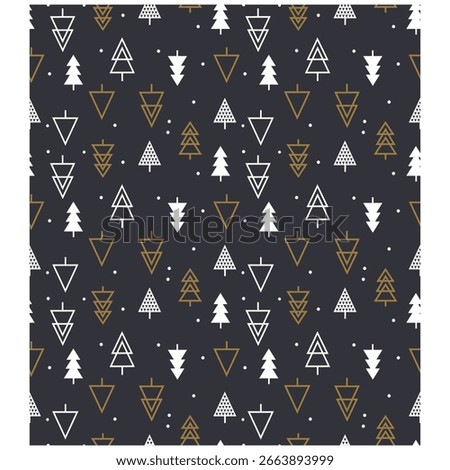 Festive Geometric Christmas Tree Pattern.