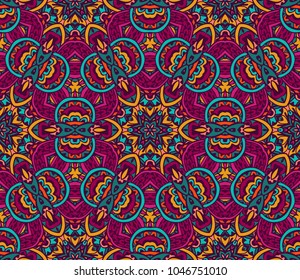 festive geometric kaleidoscopic seamless pattern ethnic tribal background