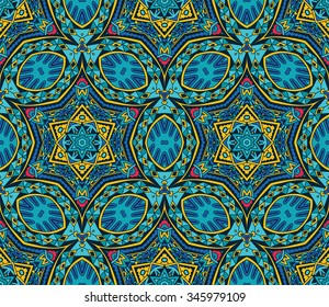 festive geometric kaleidoscopic seamless pattern ethnic tribal background