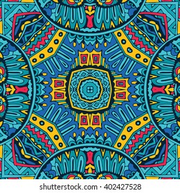 festive geometric kaleidoscopic seamless pattern ethnic tribal background