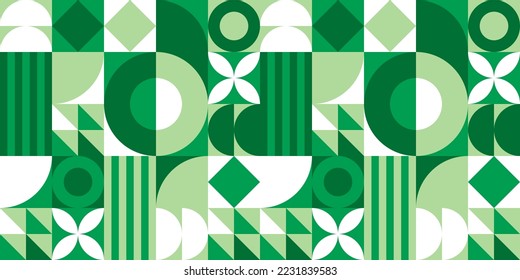Mosaico geométrico festivo, ilustración de patrón sin fisuras con formas abstractas creativas. Imagen de fondo de la temporada navideña. Textura de forma minimalista escandinava, collage geométrico.