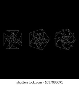Festive geometric set stars and flowers pattern for gifts and holidays, for packaging, polygon, clothing, goods and logos