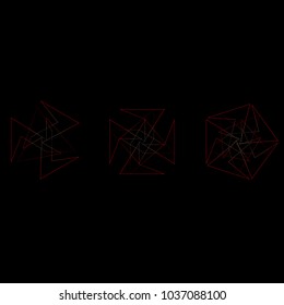 Festive geometric set stars and flowers pattern for gifts and holidays, for packaging, polygon, clothing, goods and logos