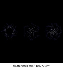 Festive geometric set stars and flowers pattern for gifts and holidays, for packaging, polygon, clothing, goods and logos