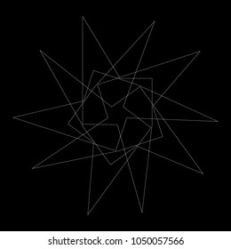 Festive geometric set stars and flowers pattern for gifts and holidays, for packaging, polygon, clothing, goods and logos