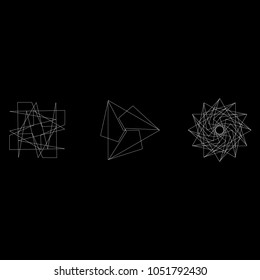 Festive geometric set stars and flowers pattern for gifts and holidays, for packaging, polygon, clothing, goods and logos