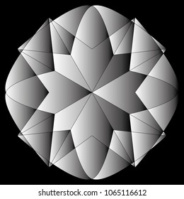 Festive geometric set stars and flowers pattern for gifts and holidays, for packaging, polygon, clothing, goods and logos