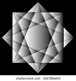 Festive geometric set stars and flowers pattern for gifts and holidays, for packaging, polygon, clothing, goods and logos