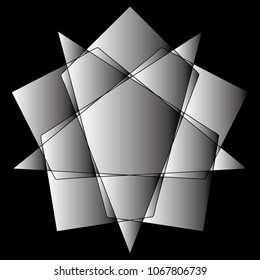 Festive geometric set stars and flowers pattern for gifts and holidays, for packaging, polygon, clothing, goods and logos