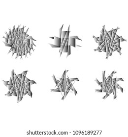 Festive geometric set stars and flowers pattern for gifts and holidays, for packaging, polygon, clothing, goods and logos